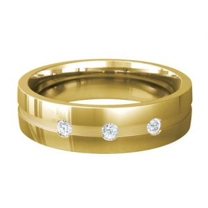 Patterned Designer Yellow Gold Wedding Ring - Belleza